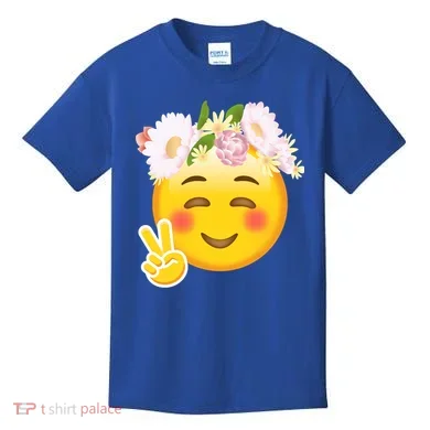 Hippy Smiley Face Peace Sign Kids T-Shirt