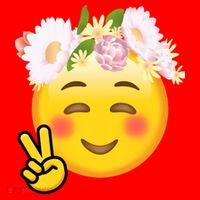 Hippy Smiley Face Peace Sign Santa Hat thumb 1
