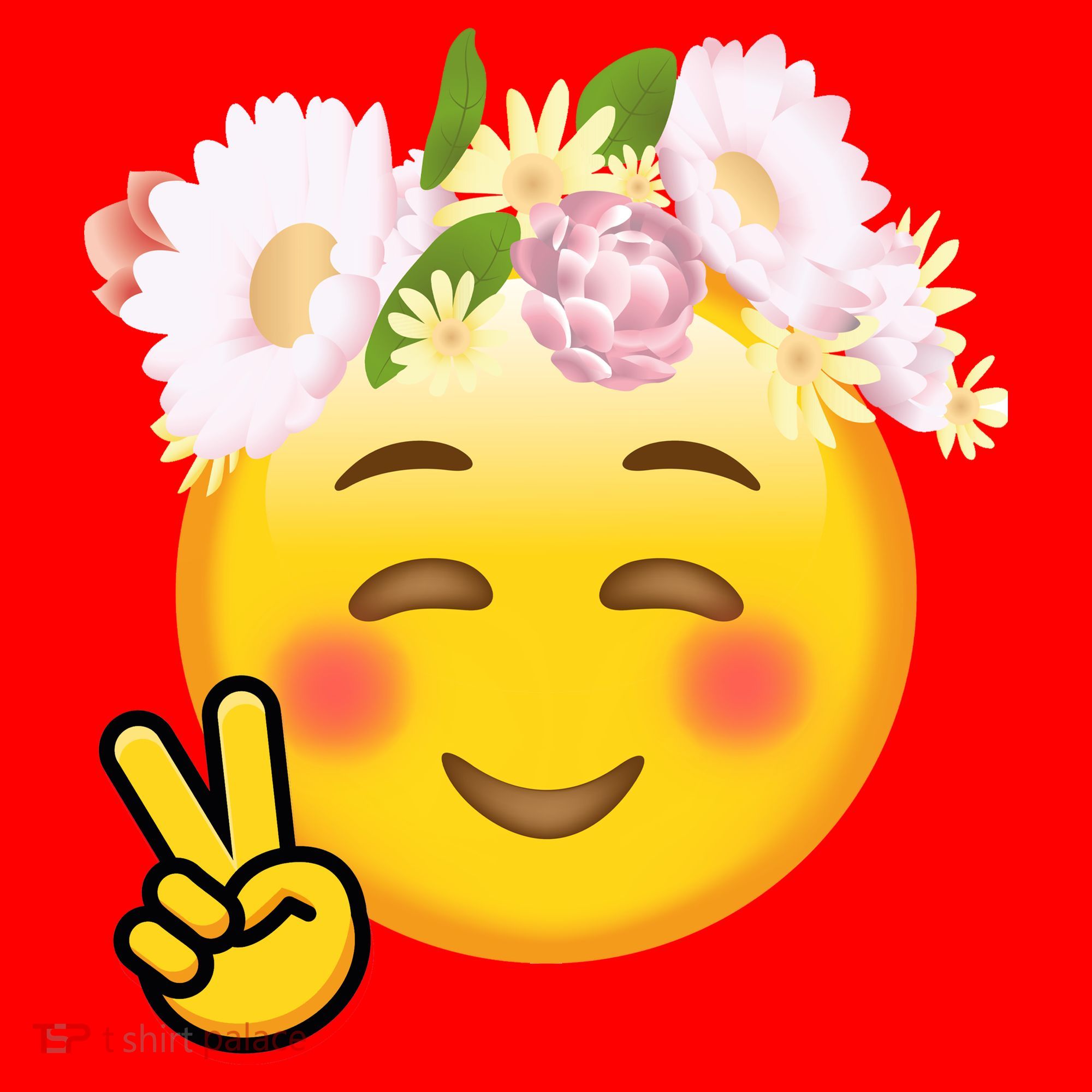 Hippy Smiley Face Peace Sign Santa Hat