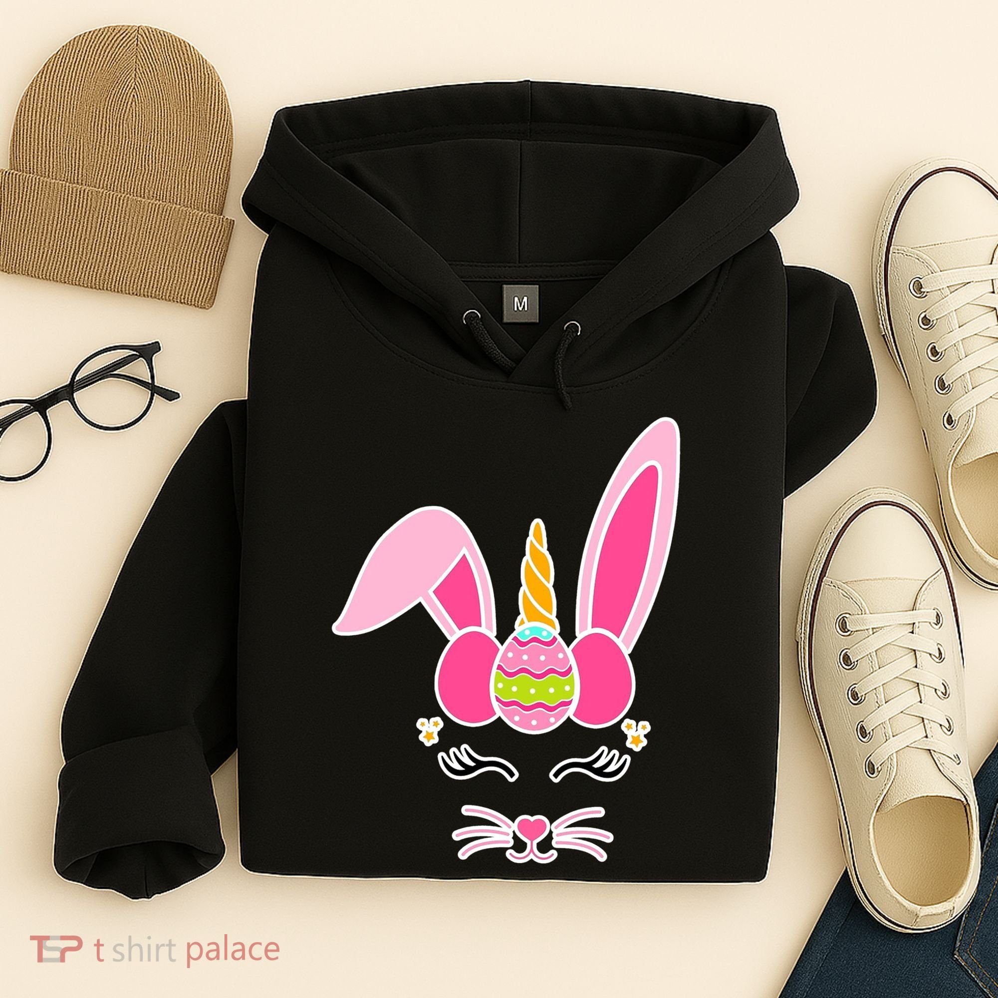 Hipster Bunnycorn Easter Bunny Unicorn Hoodie