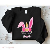 Hipster Bunnycorn Easter Bunny Unicorn Sweatshirt thumb 2