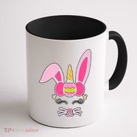 Hipster Bunnycorn Easter Bunny Unicorn Coffee Mug thumb 1