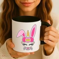 Hipster Bunnycorn Easter Bunny Unicorn Coffee Mug thumb 3