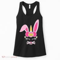 Hipster Bunnycorn Easter Bunny Unicorn Women's Tank Top thumb 0