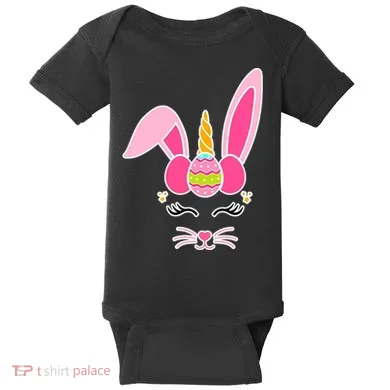 Hipster Bunnycorn Easter Bunny Unicorn Baby Bodysuit