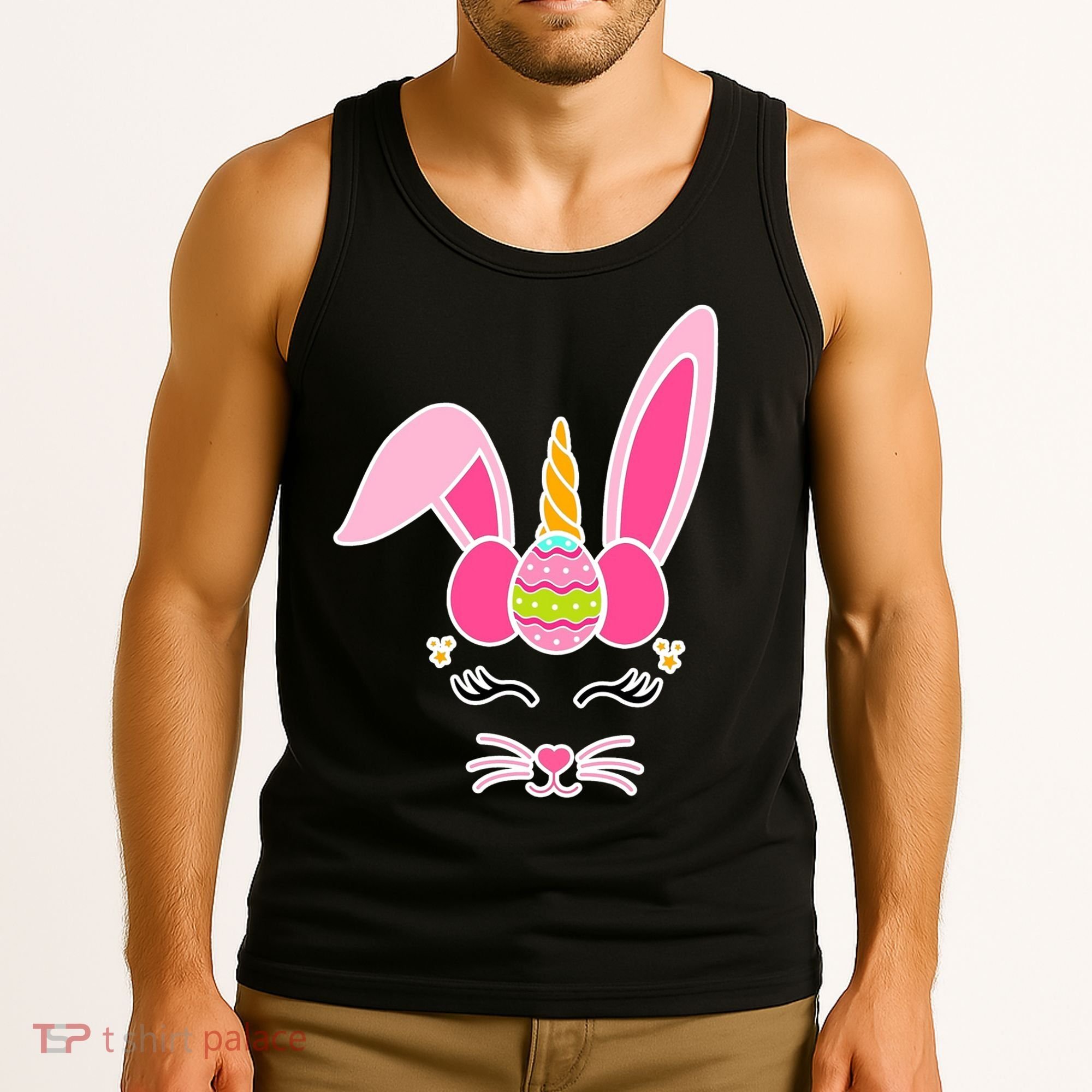 Hipster Bunnycorn Easter Bunny Unicorn Tank Top