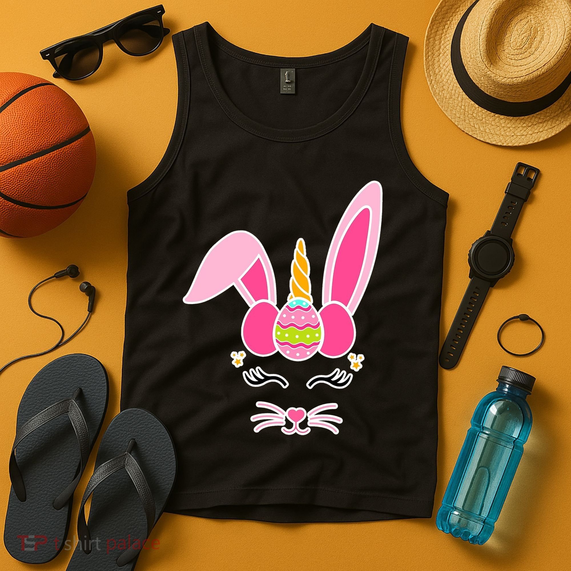 Hipster Bunnycorn Easter Bunny Unicorn Tank Top