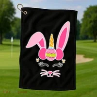 Hipster Bunnycorn Easter Bunny Unicorn Golf Towel thumb 1