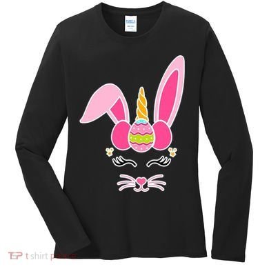 Hipster Bunnycorn Easter Bunny Unicorn Women's Long Sleeve Shirt