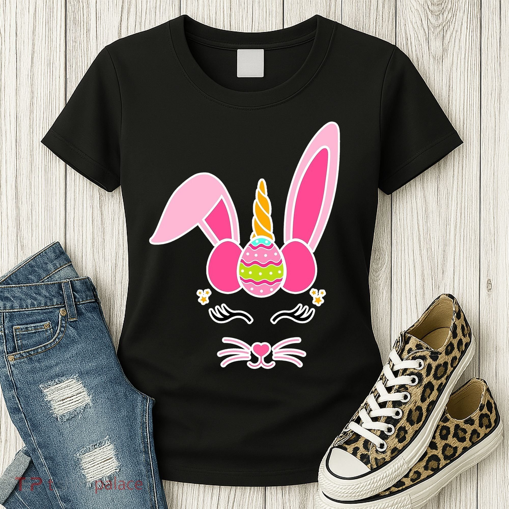 Hipster Bunnycorn Easter Bunny Unicorn Women's T-Shirt