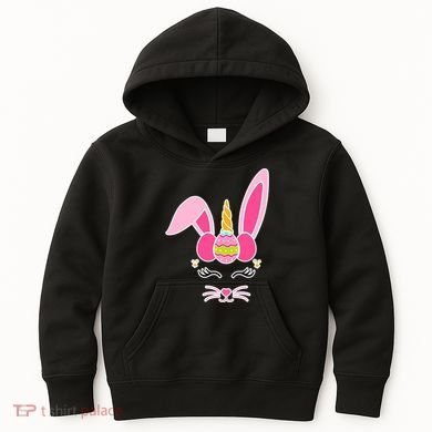 Hipster Bunnycorn Easter Bunny Unicorn Kids Hoodie