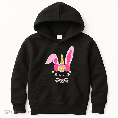 Hipster Bunnycorn Easter Bunny Unicorn Kids Hoodie
