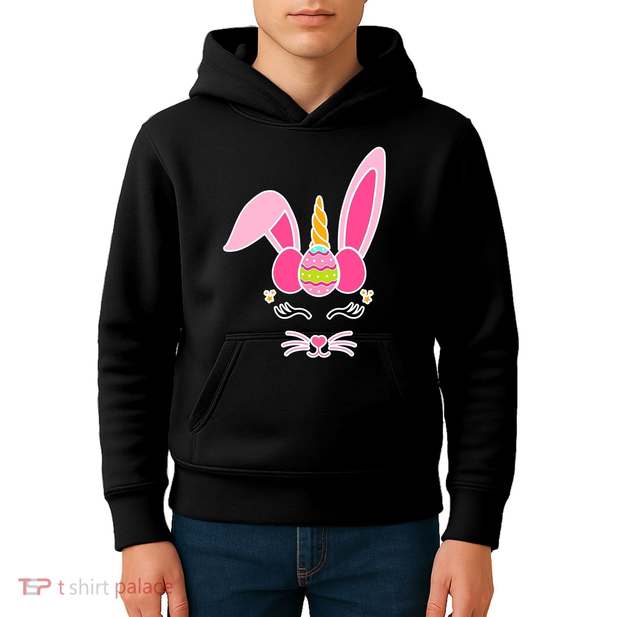 Hipster Bunnycorn Easter Bunny Unicorn Kids Hoodie