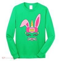Hipster Bunnycorn Easter Bunny Unicorn Long Sleeve Shirt thumb 0