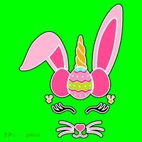 Hipster Bunnycorn Easter Bunny Unicorn Long Sleeve Shirt thumb 2