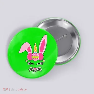 Hipster Bunnycorn Easter Bunny Unicorn Button