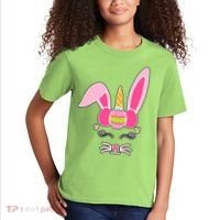 Hipster Bunnycorn Easter Bunny Unicorn Kids T-Shirt thumb 2