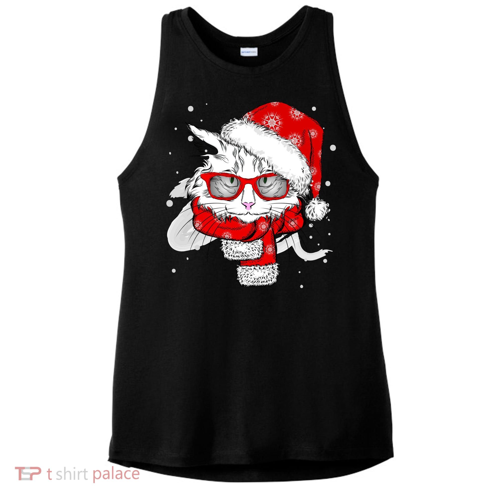 Hipster Christmas Cat Ladies PosiCharge Tri-Blend Wicking Tank