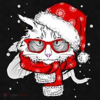 Hipster Christmas Cat Ladies PosiCharge Tri-Blend Wicking Tank thumb 2