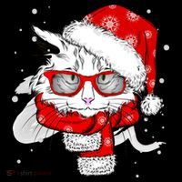 Hipster Christmas Cat Doggie Tank thumb 4