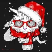 Hipster Christmas Cat Doggie Tank thumb 4