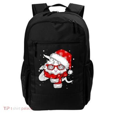 Hipster Christmas Cat Backpack