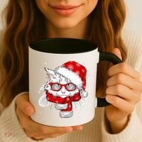 Hipster Christmas Cat Coffee Mug thumb 3