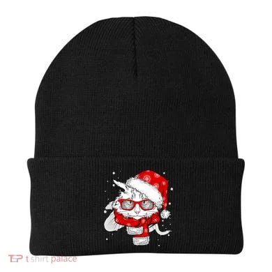 Hipster Christmas Cat Beanie