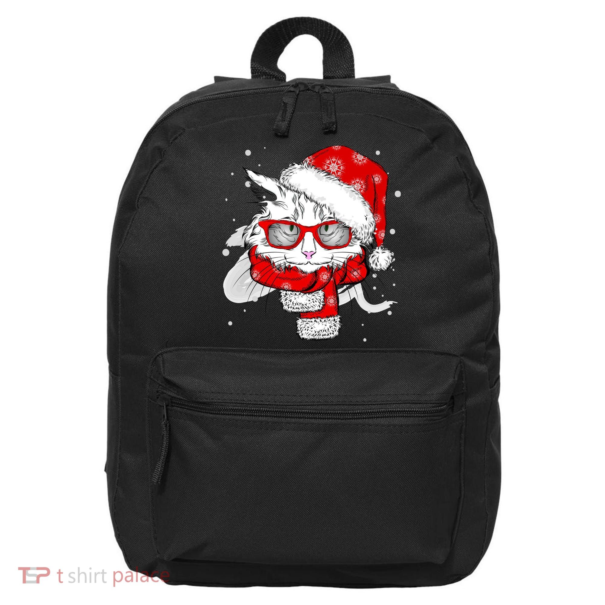 Hipster Christmas Cat 16 in Basic Backpack