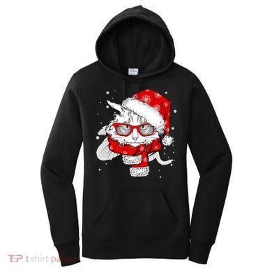 Hipster Christmas Cat Women's Hoodie