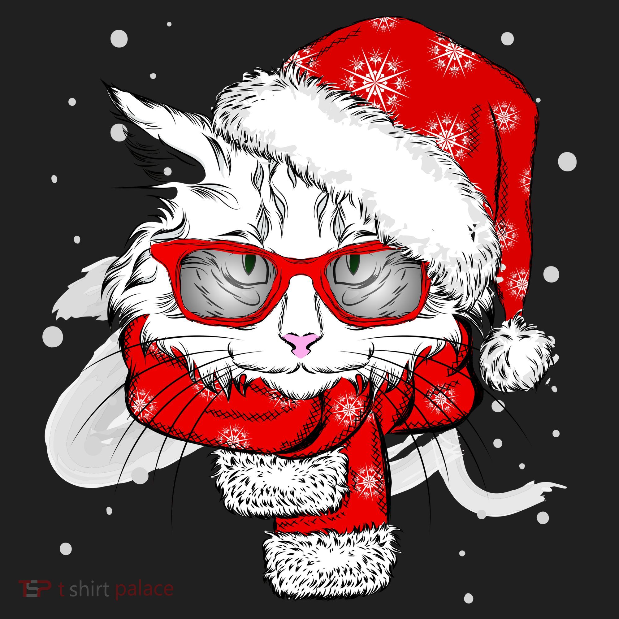 Hipster Christmas Cat Tumbler