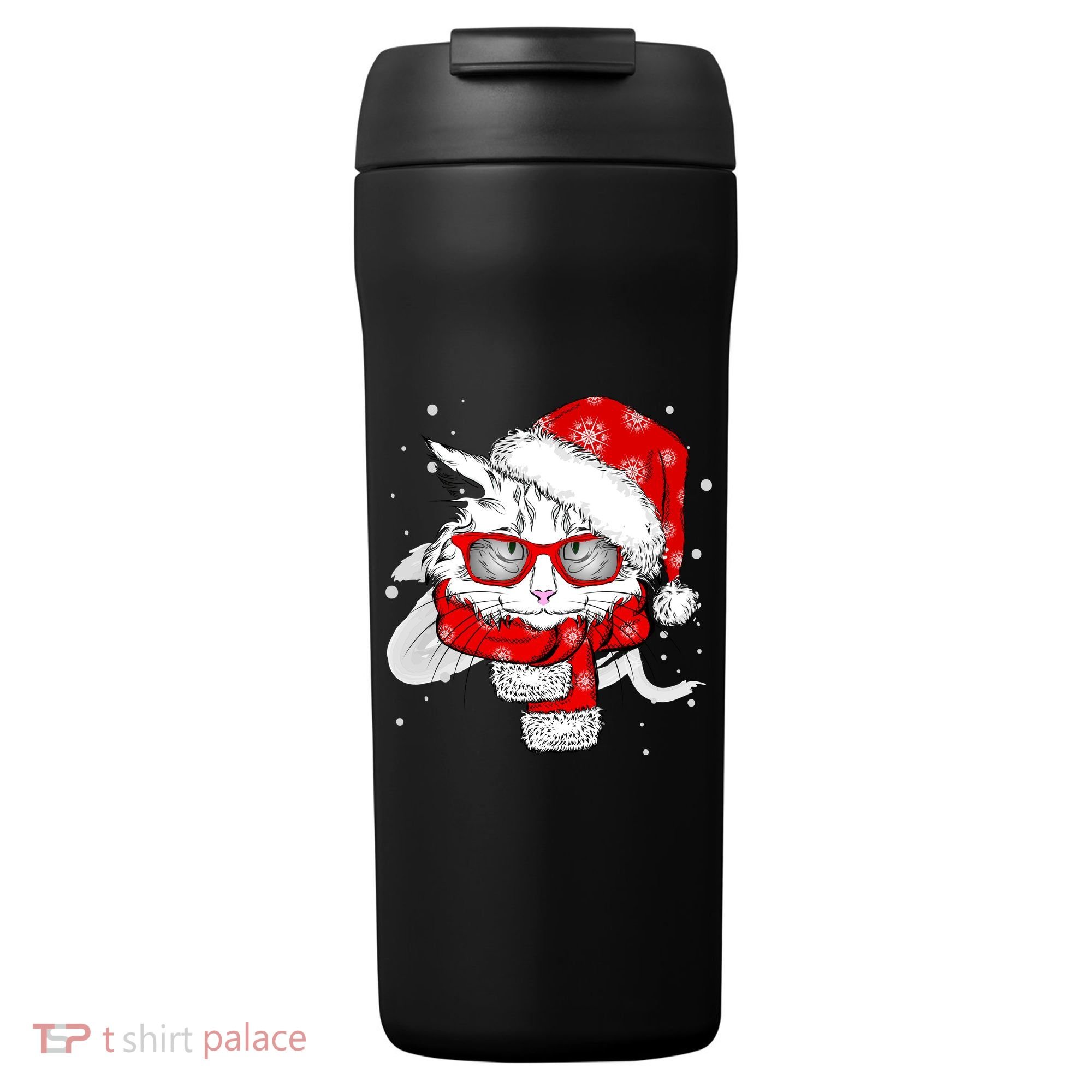 Hipster Christmas Cat 24oz Duet Stainless Steel Tumbler