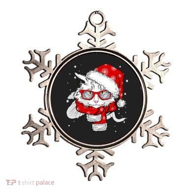 Hipster Christmas Cat Ornament