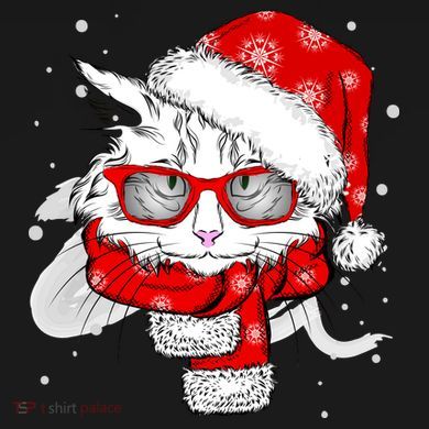 Hipster Christmas Cat Women's Tank Top