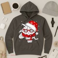 Hipster Christmas Cat Hoodie thumb 3