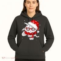 Hipster Christmas Cat Hoodie thumb 5