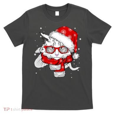 Hipster Christmas Cat T-Shirt