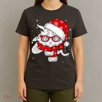 Hipster Christmas Cat T-Shirt thumb 4