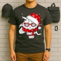 Hipster Christmas Cat T-Shirt thumb 6