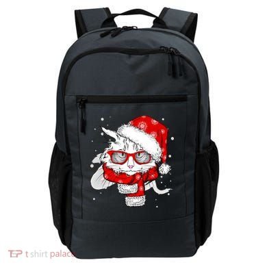 Hipster Christmas Cat Backpack