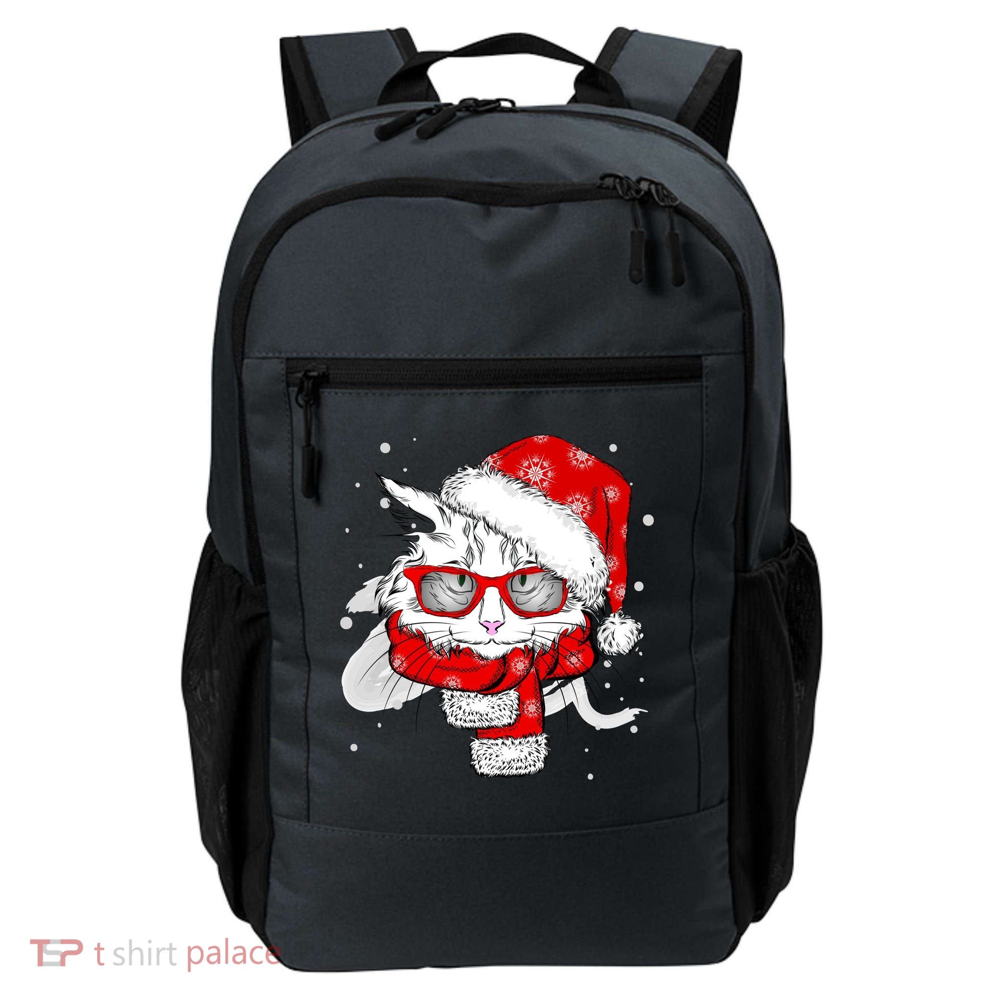 Hipster Christmas Cat Backpack