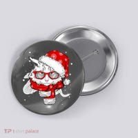 Hipster Christmas Cat Button thumb 0