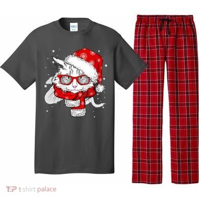 Hipster Christmas Cat Pajama Set
