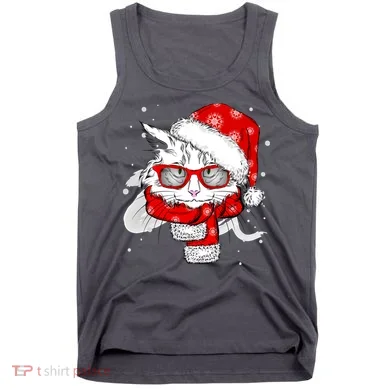 Hipster Christmas Cat Tank Top