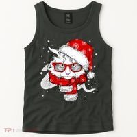 Hipster Christmas Cat Tank Top thumb 2