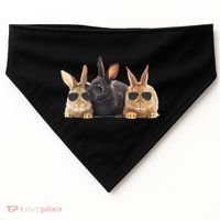Hipster Cool Rabbit USA-Made Doggie Bandana thumb 0