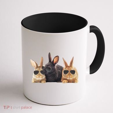 Hipster Cool Rabbit Coffee Mug back