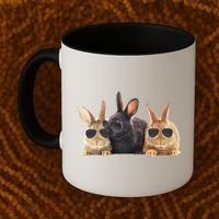 Hipster Cool Rabbit Coffee Mug thumb 2