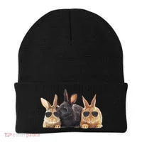 Hipster Cool Rabbit Beanie thumb 0