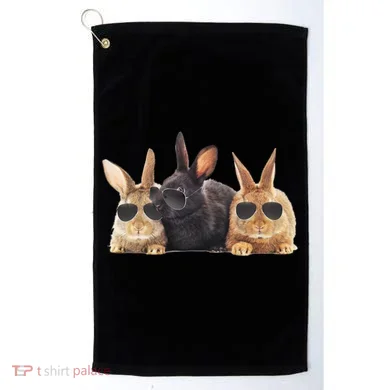 Hipster Cool Rabbit Golf Towel